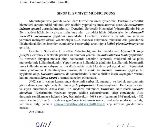 Basın Açıklaması: Sinop İl Emniyet Müdürlüğüne Hukuka Aykırı Görev ile ilgili Çağrımız