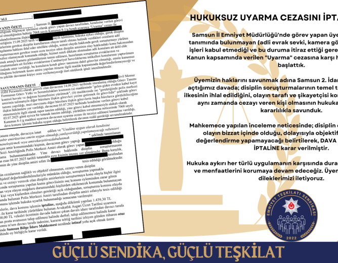 HUKUKSUZ UYARMA CEZASINI İPTAL ETTİRDİK!